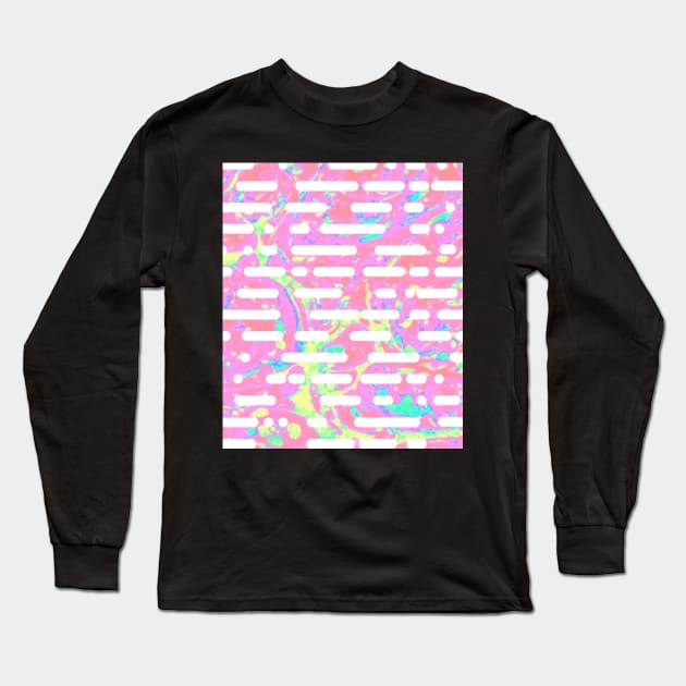 Holographic pattern - pastel pink line art graphic design Long Sleeve T-Shirt by Kaalpanikaa